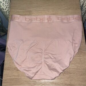 bebe Dusty Pink Seamless High-Cut Panty with Logo Waistband
